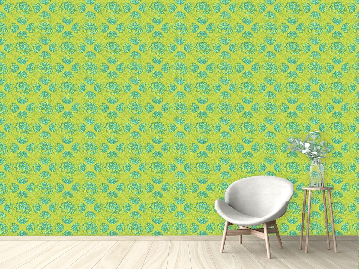 patterned-wallpaper-rose-dream-in-limegreen