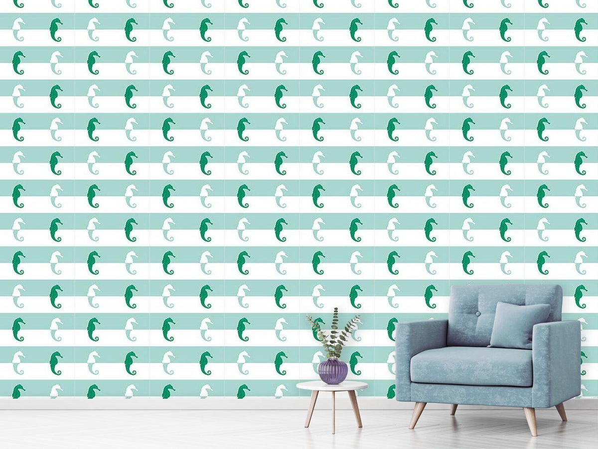 patterned-wallpaper-seahorses-on-stripes