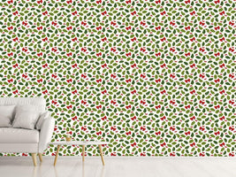 patterned-wallpaper-holly-christmas