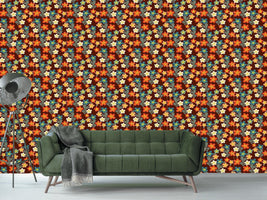 patterned-wallpaper-retro-flower-bouquets