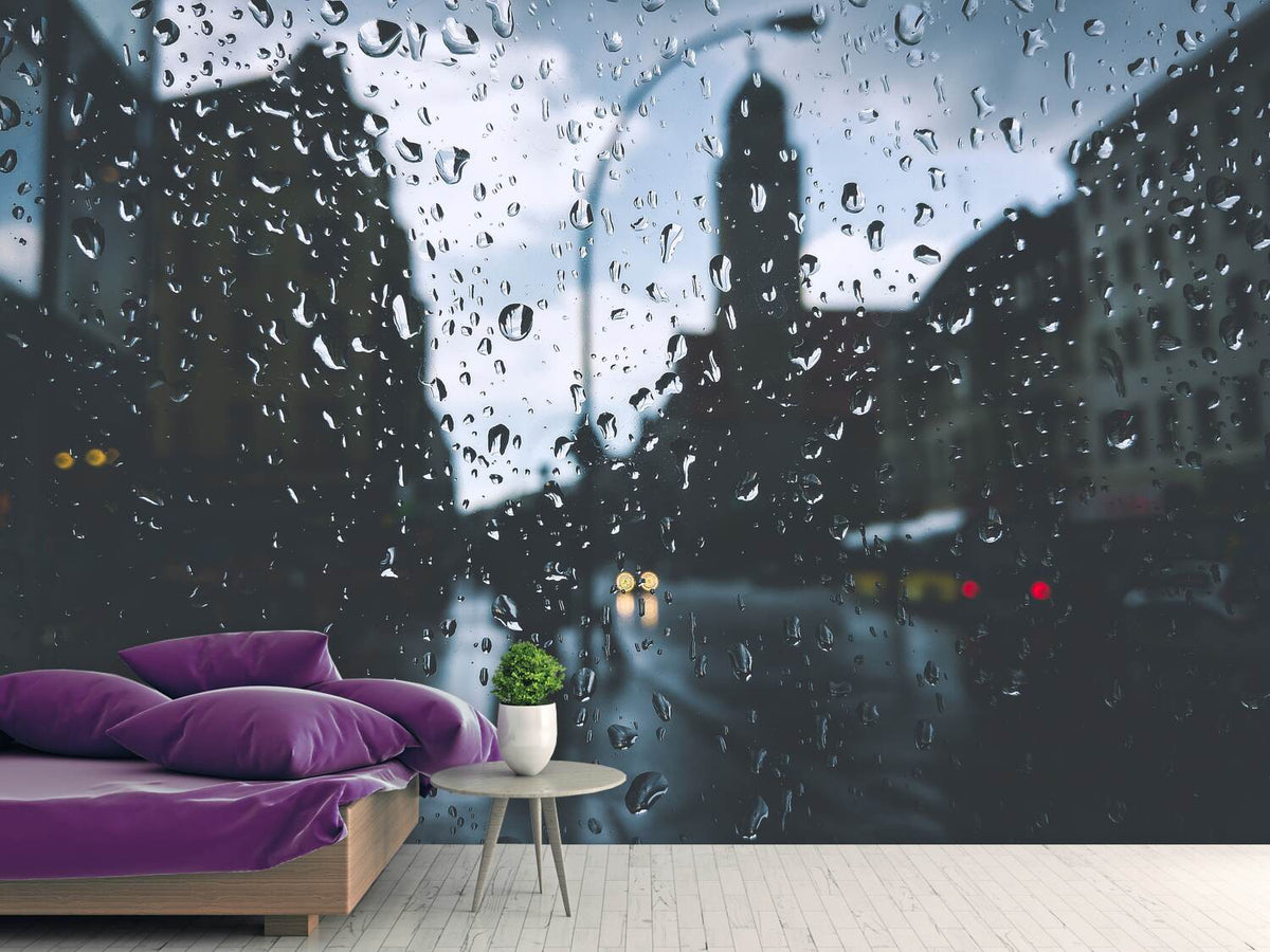 photo-wallpaper-raindrops-on-the-windowpane