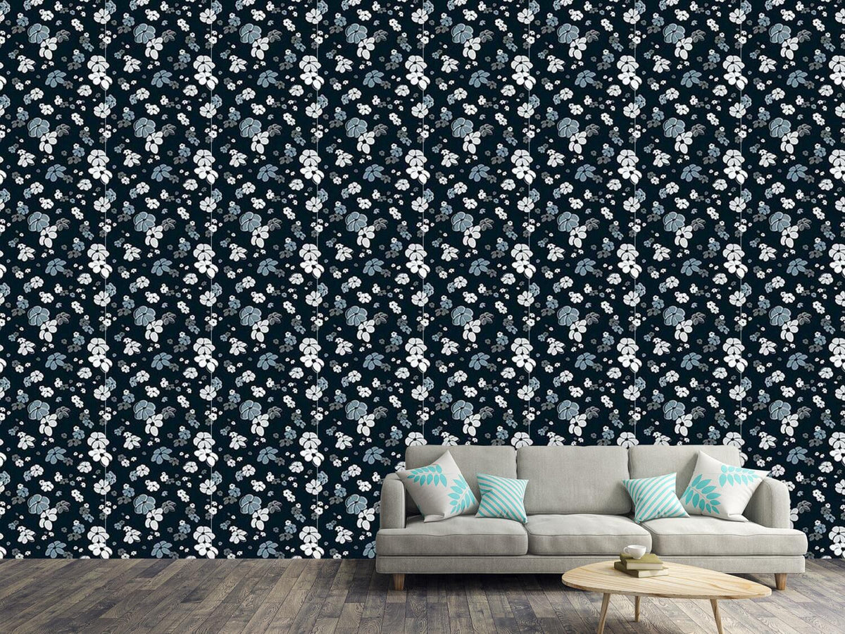 patterned-wallpaper-blue-flower-rain