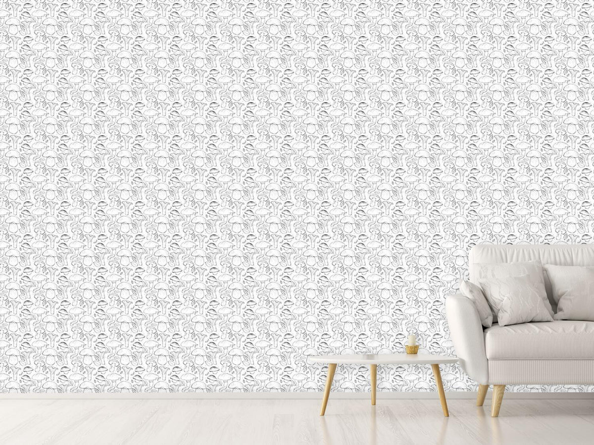 patterned-wallpaper-mushrooms