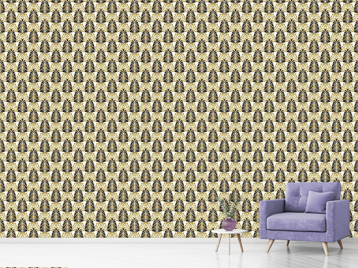 patterned-wallpaper-damask-leaf