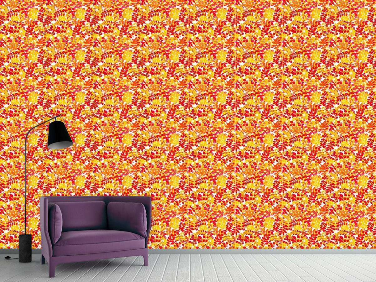 patterned-wallpaper-sun-leaves