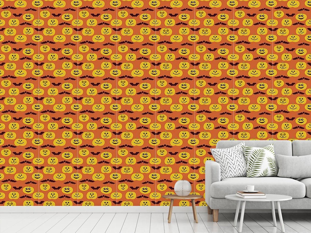 patterned-wallpaper-partytime-at-jack-o-lantern-and-bat