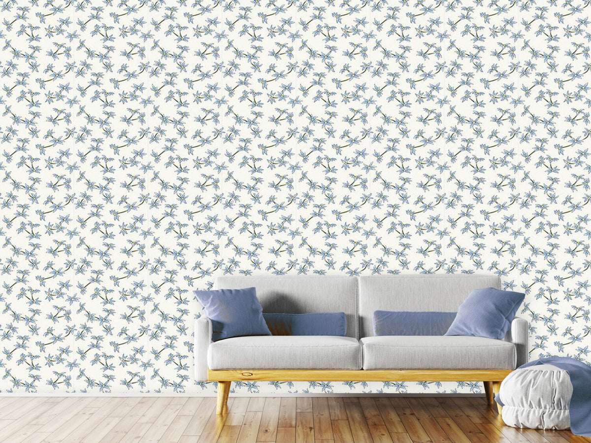 patterned-wallpaper-blue-rain-flowers