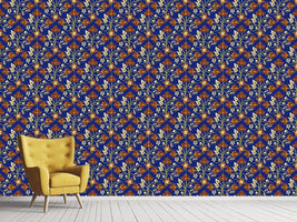 patterned-wallpaper-ethno-leaves-blue